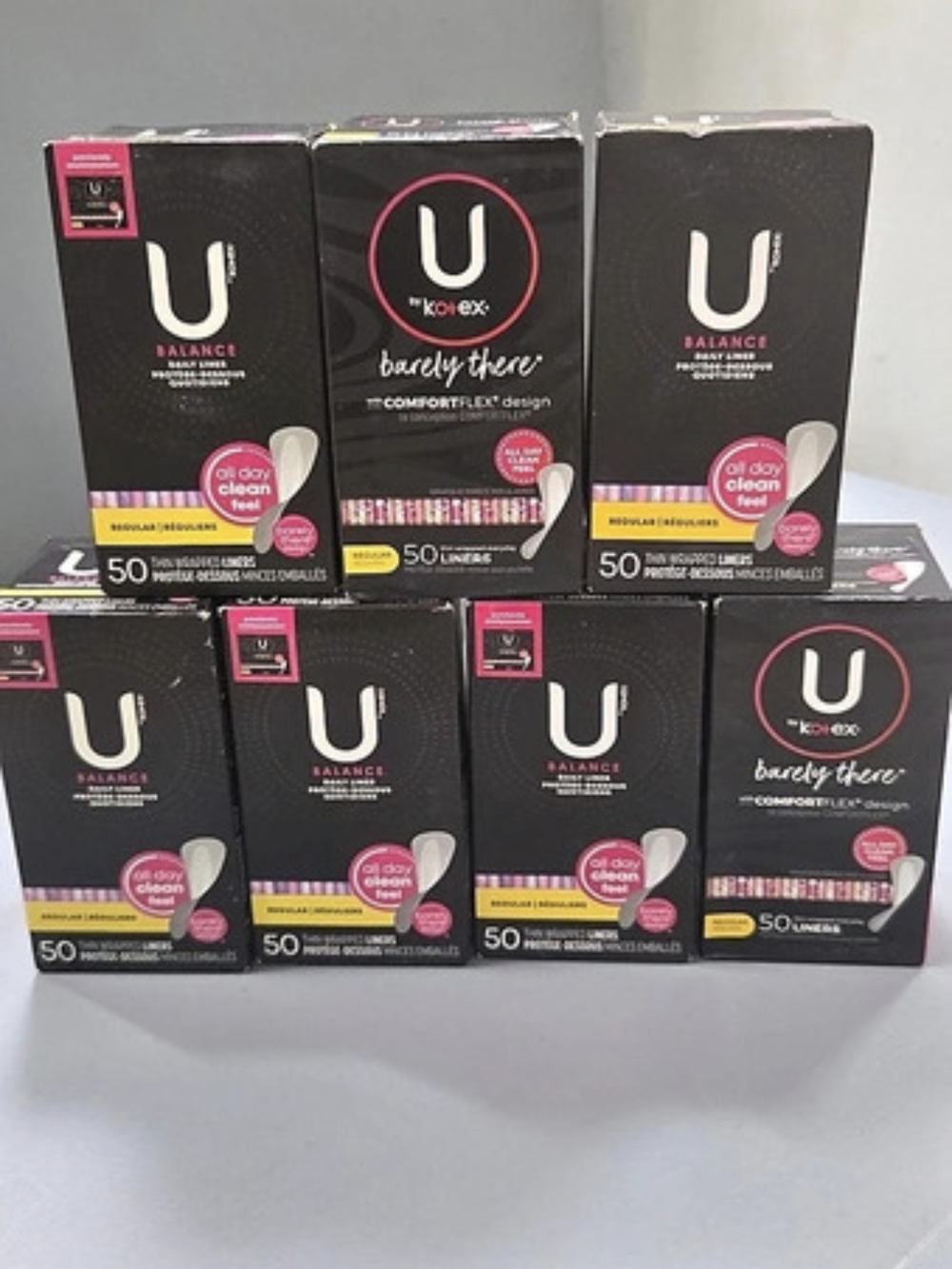 U by Kotex liners 7 Boxes 50 Count Liners NWT